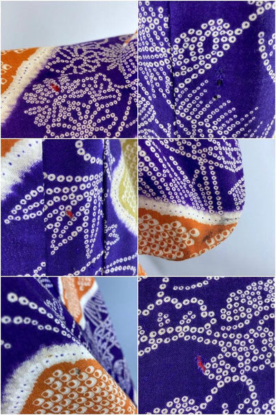 Vintage Purple Shibori Print Kimono Cardigan-ThisBlueBird