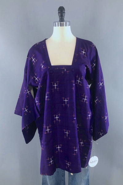 Vintage Purple Silk Kimono Jacket-ThisBlueBird - Modern Vintage