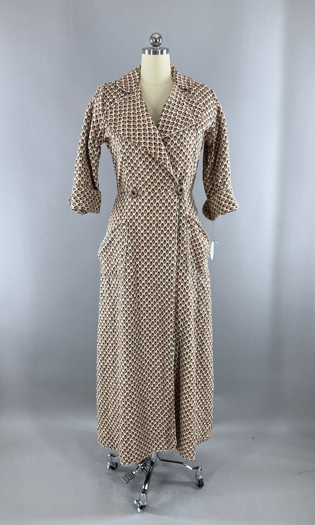 Vintage Quilted Cotton Robe-ThisBlueBird - Modern Vintage
