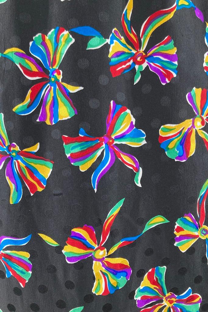 Vintage Rainbow Bows Silk Dress-ThisBlueBird