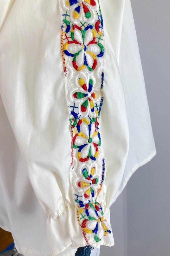 Vintage Rainbow Floral Embroidered Tunic-ThisBlueBird