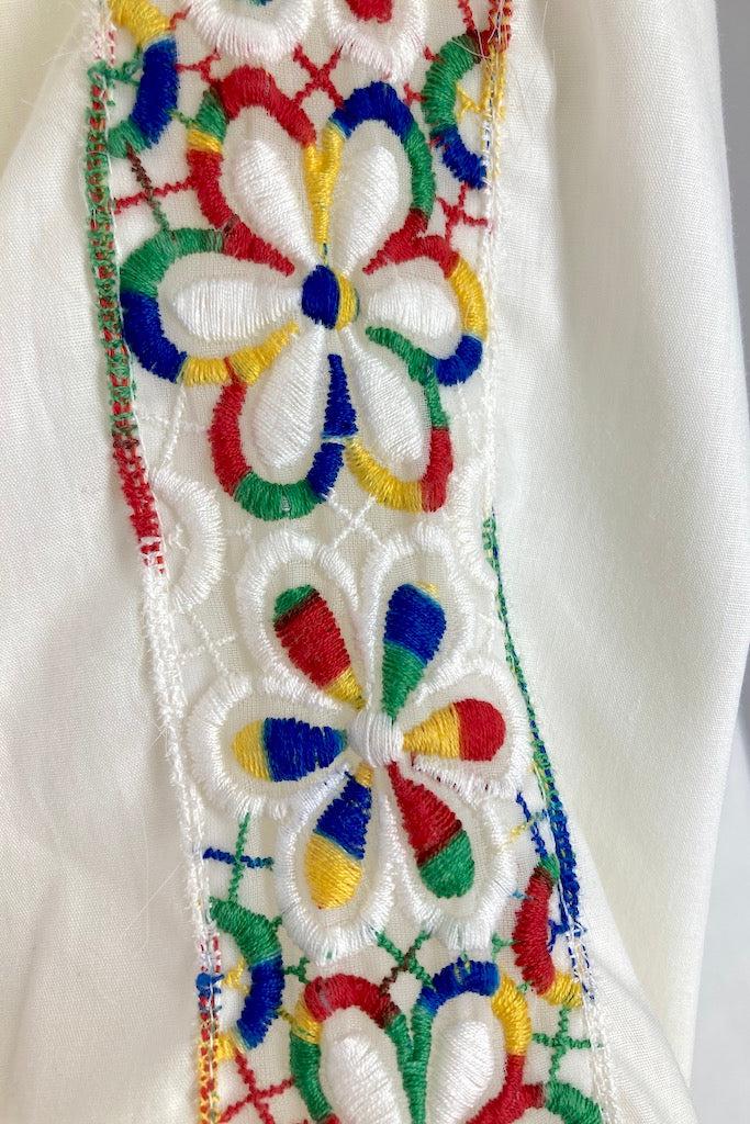 Vintage Rainbow Floral Embroidered Tunic-ThisBlueBird