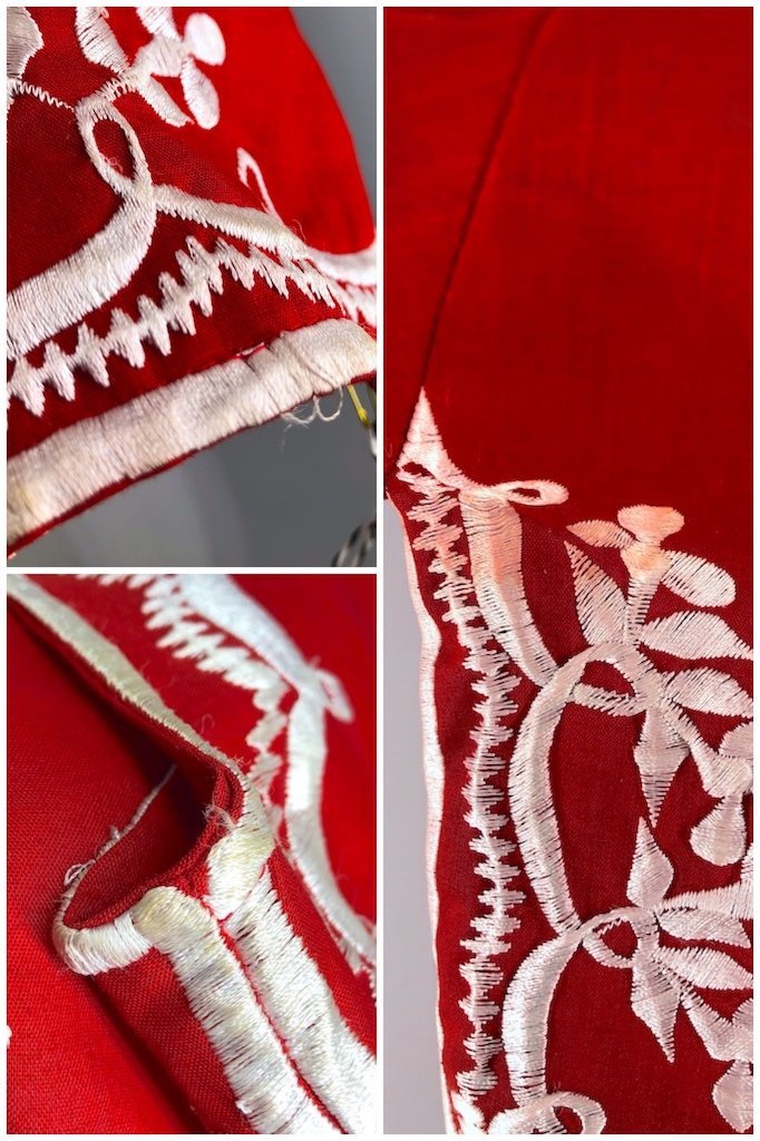 Vintage Red Embroidered Tunic Shirt-ThisBlueBird - Modern Vintage