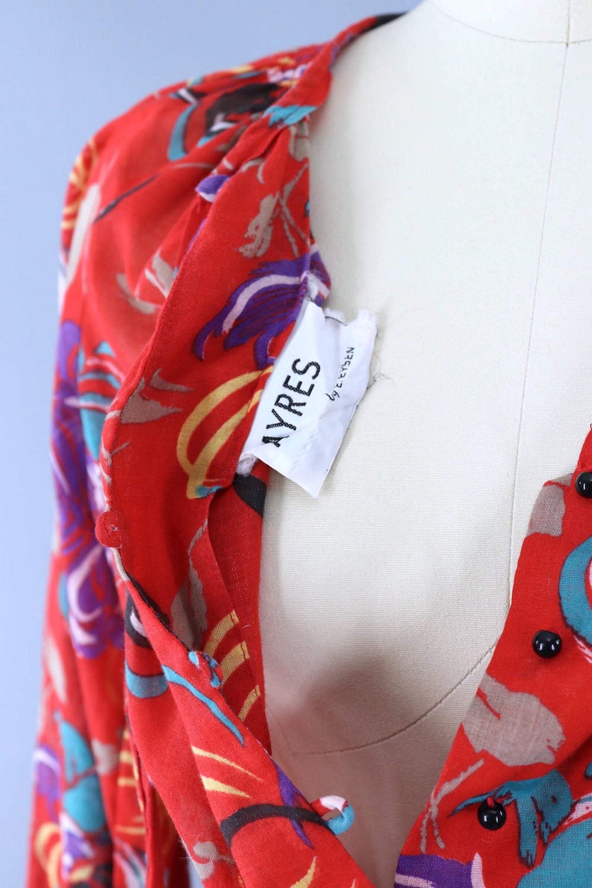 Vintage Red Floral Print Day Dress – ThisBlueBird
