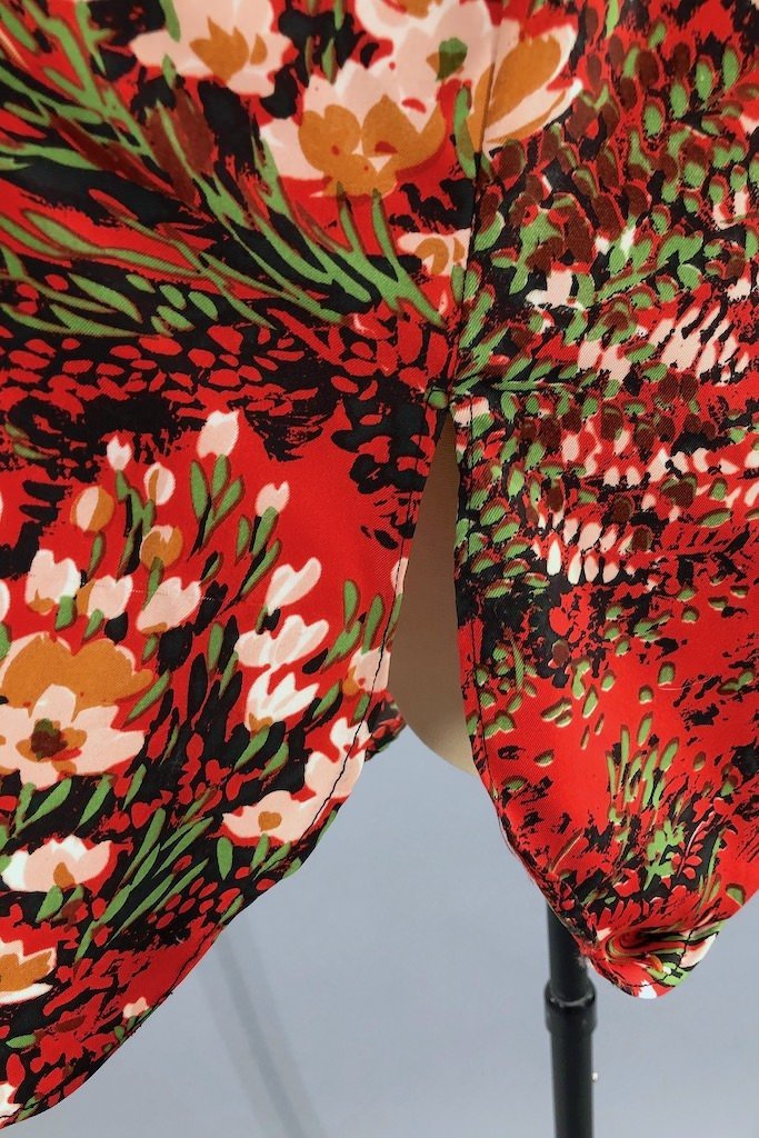 Vintage Red Floral Print Long Tunic-ThisBlueBird - Modern Vintage
