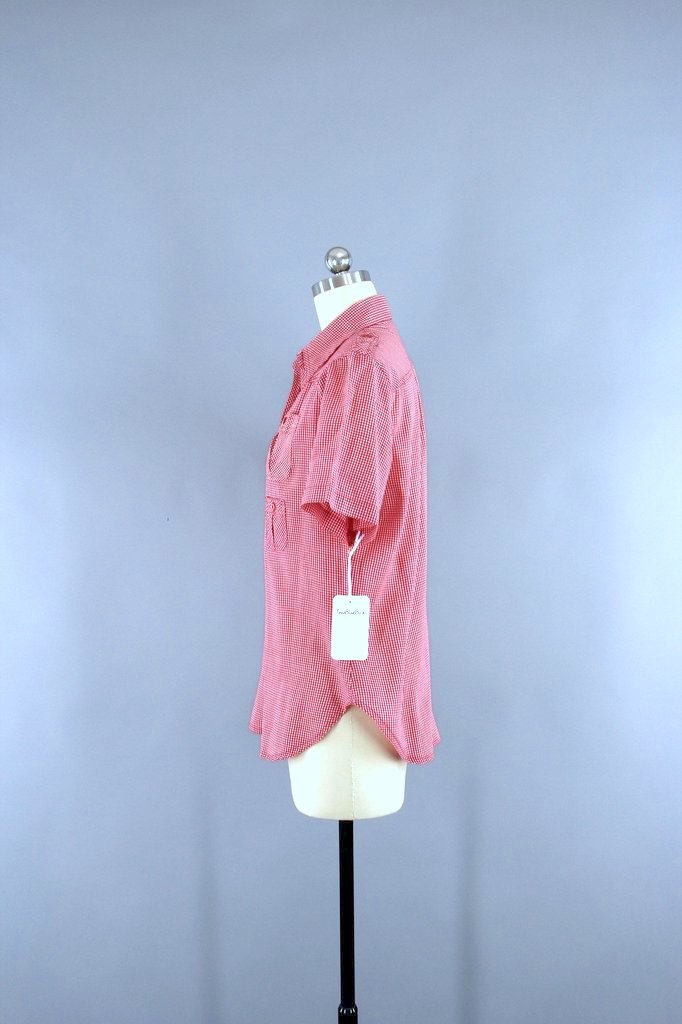 Vintage Red Gingham Shirt-ThisBlueBird