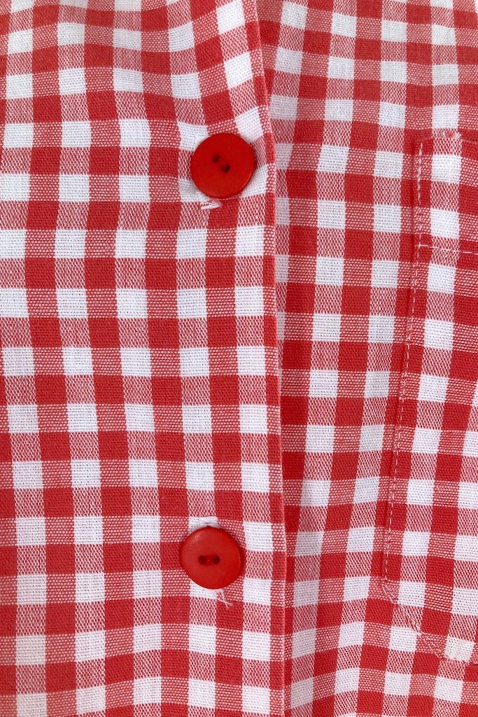 Vintage Red Gingham Summer Top-ThisBlueBird