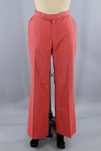 Vintage 1970s Red Pinstripe Pants - ThisBlueBird