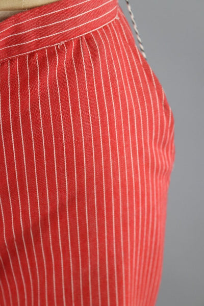 Vintage 1970s Red Pinstripe Pants - ThisBlueBird