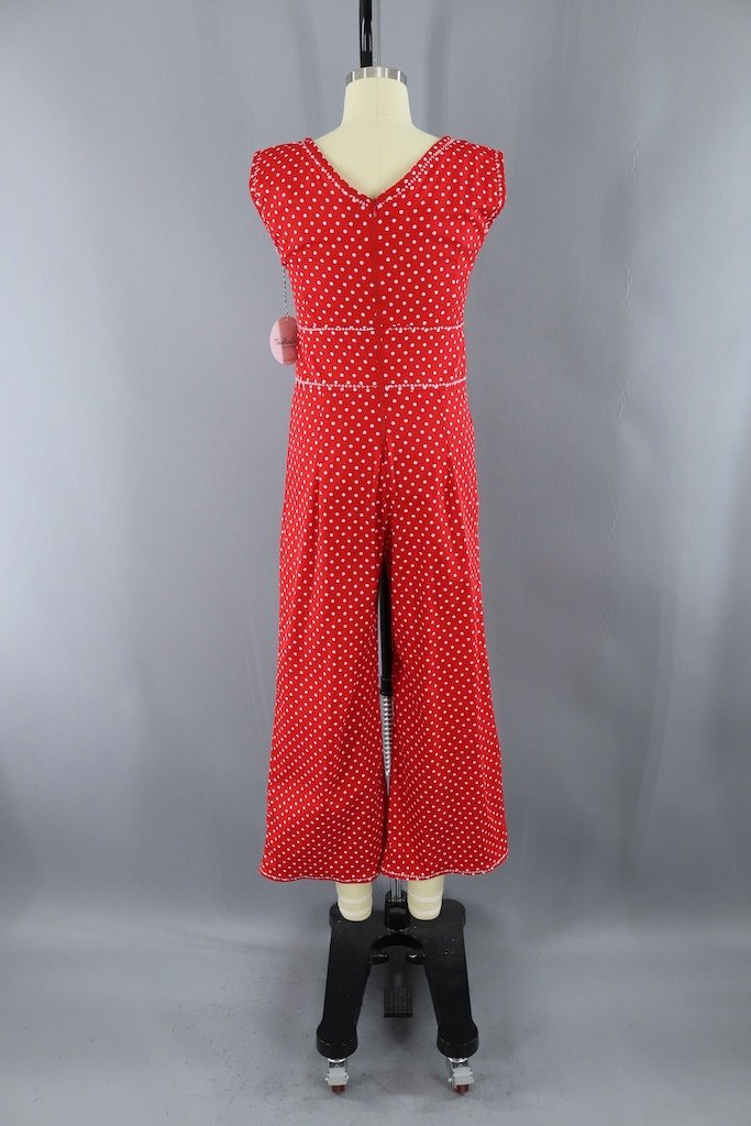 Vintage Red Polka Dot Jumpsuit-ThisBlueBird - Modern Vintage