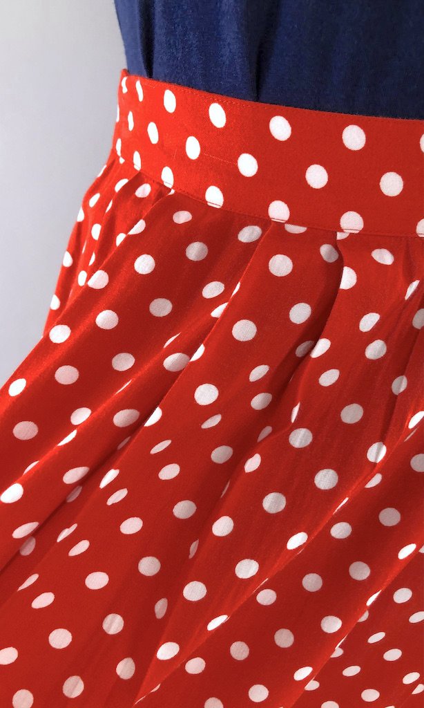 Vintage Red Polka Dot Skirt-ThisBlueBird - Modern Vintage