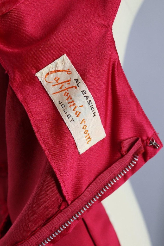 Vintage Red Satin Party Dress / The California Room - ThisBlueBird