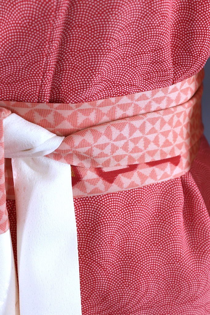 Vintage Red Seigaiha Waves Kimono-ThisBlueBird - Modern Vintage