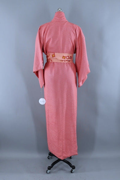 Vintage Red Seigaiha Waves Kimono-ThisBlueBird - Modern Vintage