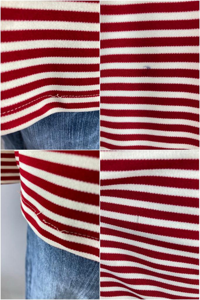 Vintage Red Striped Casual Top-ThisBlueBird
