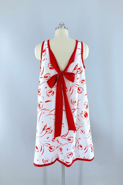 Vintage Red Tulip Swing Dress-ThisBlueBird