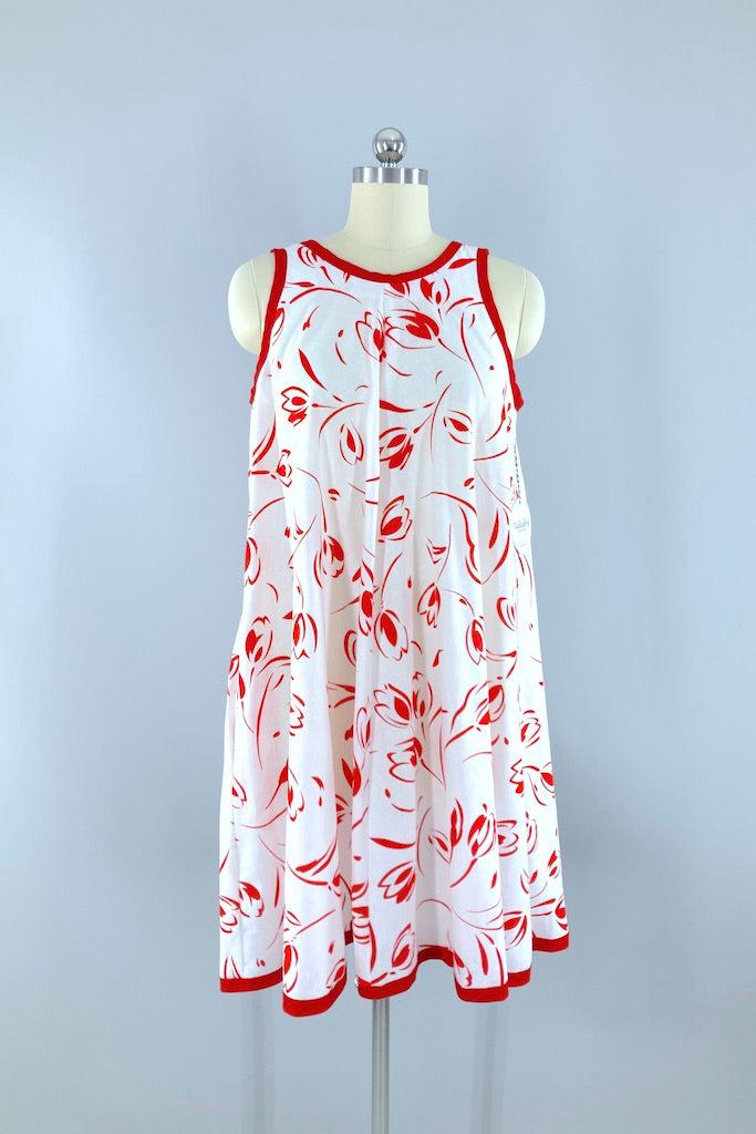 Vintage Red Tulip Swing Dress-ThisBlueBird