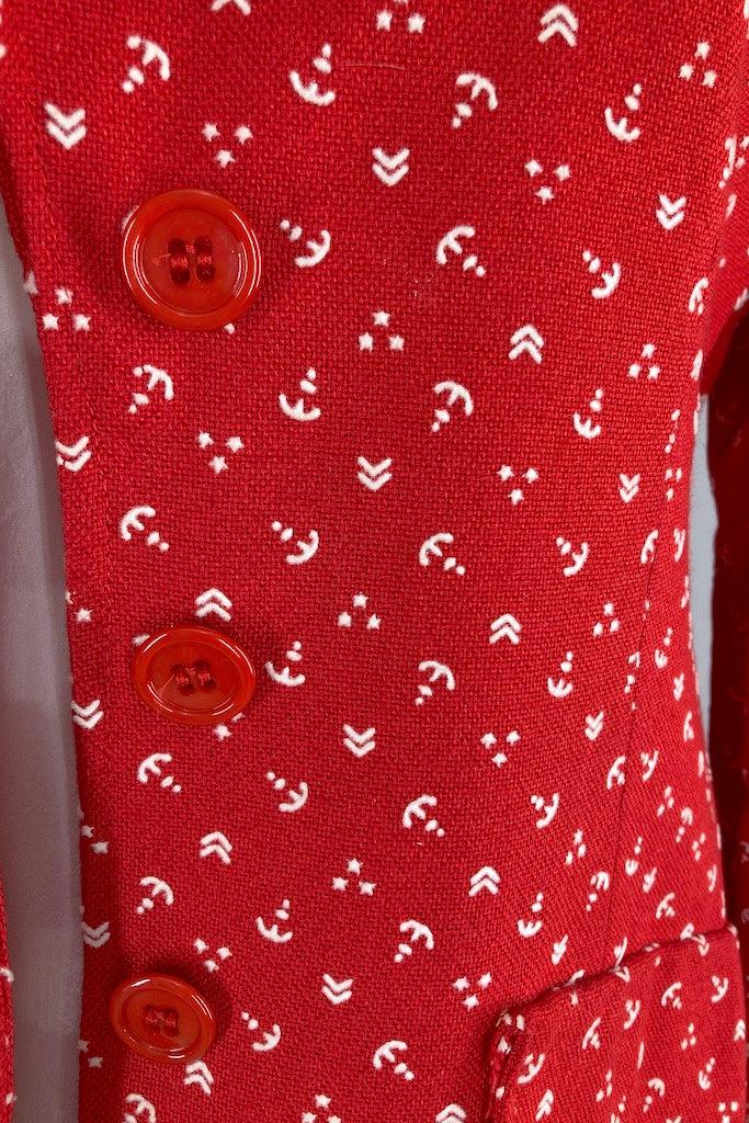 Vintage Red &amp; White Anchors Blazer-ThisBlueBird