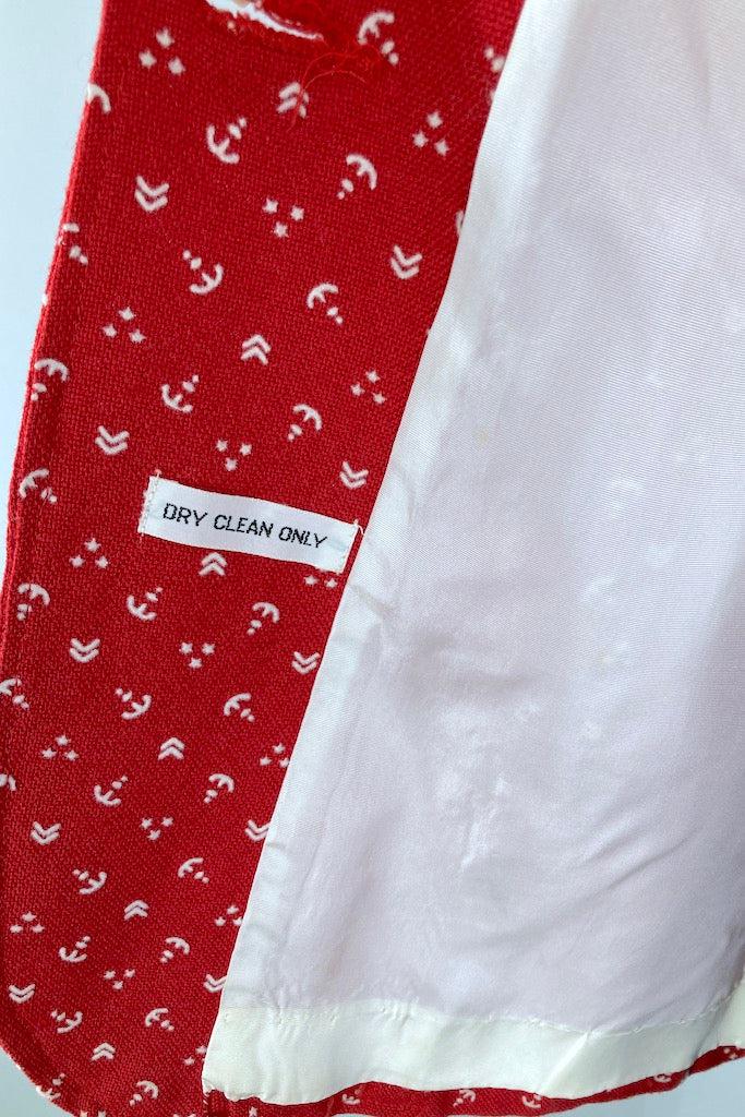 Vintage Red &amp; White Anchors Blazer-ThisBlueBird