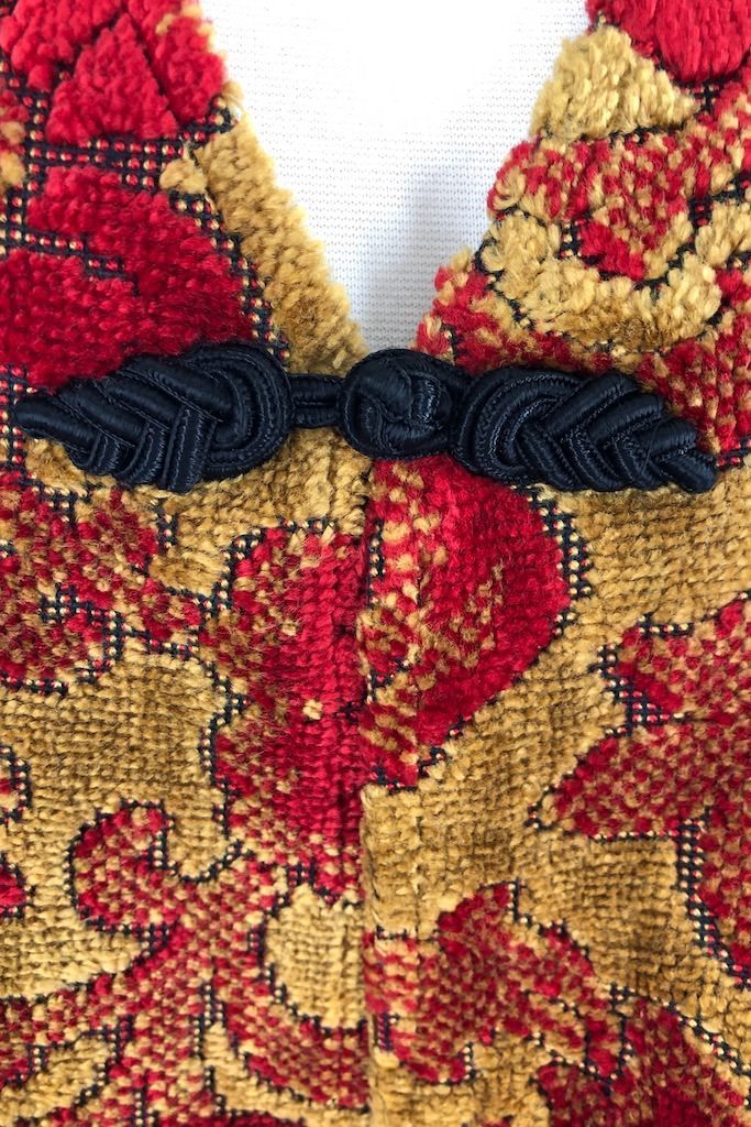 Vintage Red and Gold Chenille Vest-ThisBlueBird - Modern Vintage