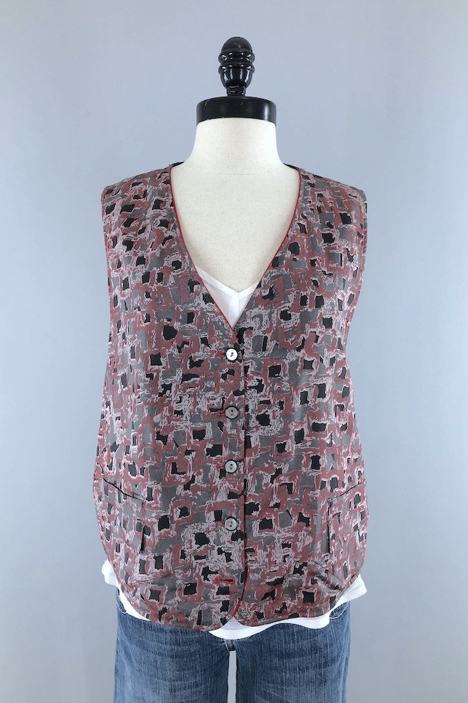 Vintage Reversible Velvet Vest-ThisBlueBird