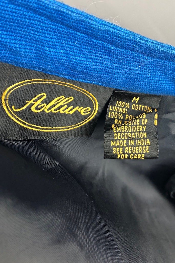 Vintage Royal Blue Applique Jacket-ThisBlueBird - Modern Vintage