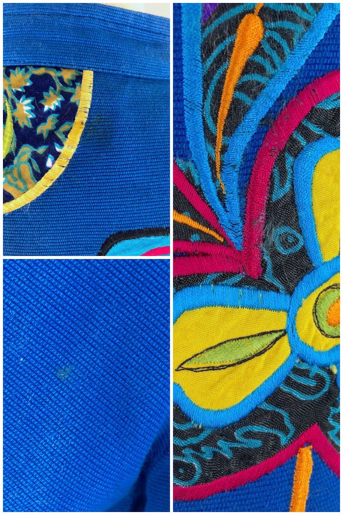 Vintage Royal Blue Applique Jacket-ThisBlueBird - Modern Vintage