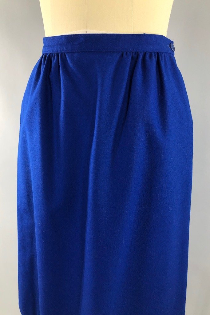 Vintage Royal Blue Wool Pendleton Skirt-ThisBlueBird - Modern Vintage