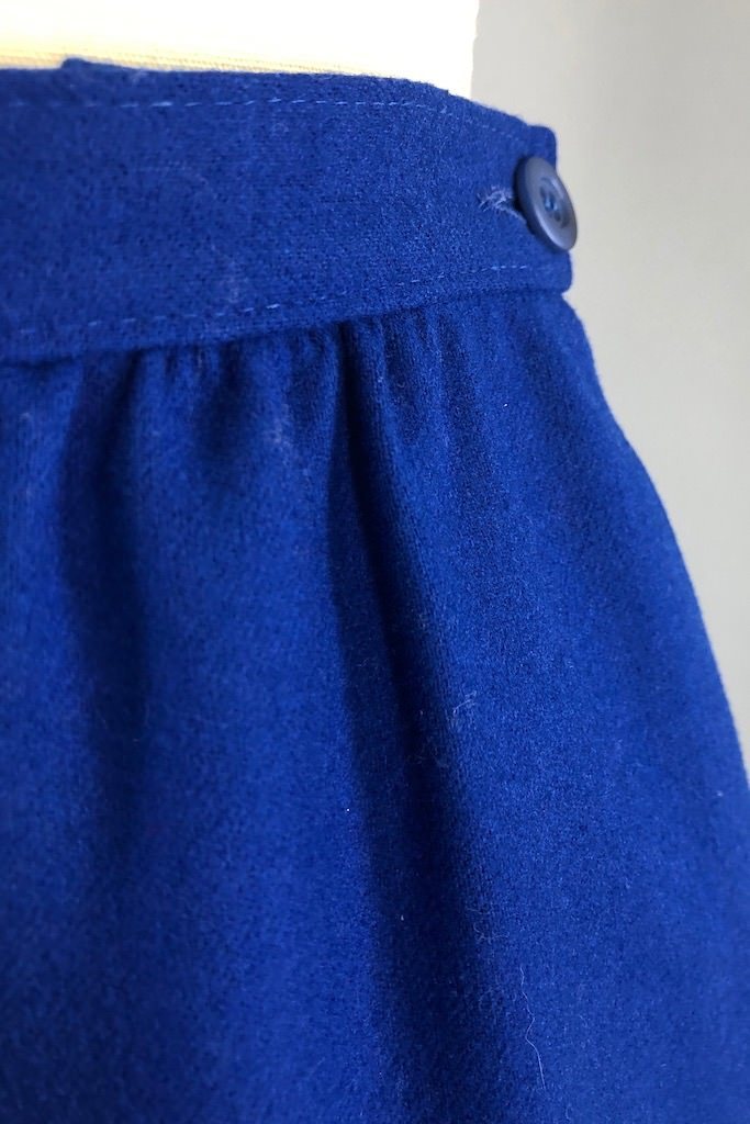 Vintage Royal Blue Wool Pendleton Skirt-ThisBlueBird - Modern Vintage