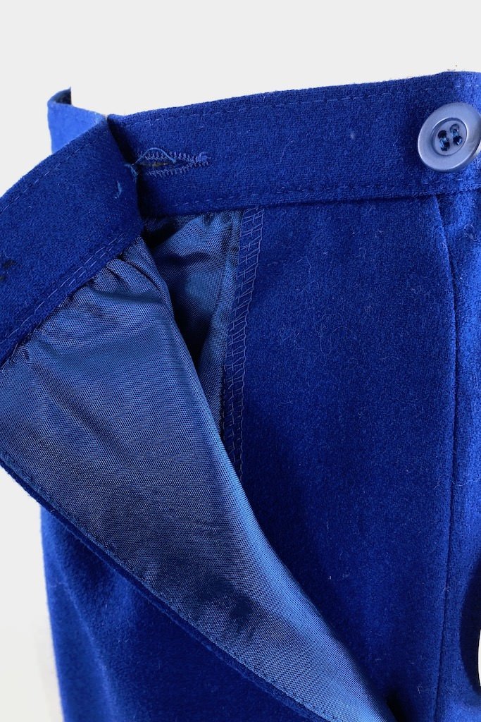 Vintage Royal Blue Wool Pendleton Skirt-ThisBlueBird - Modern Vintage