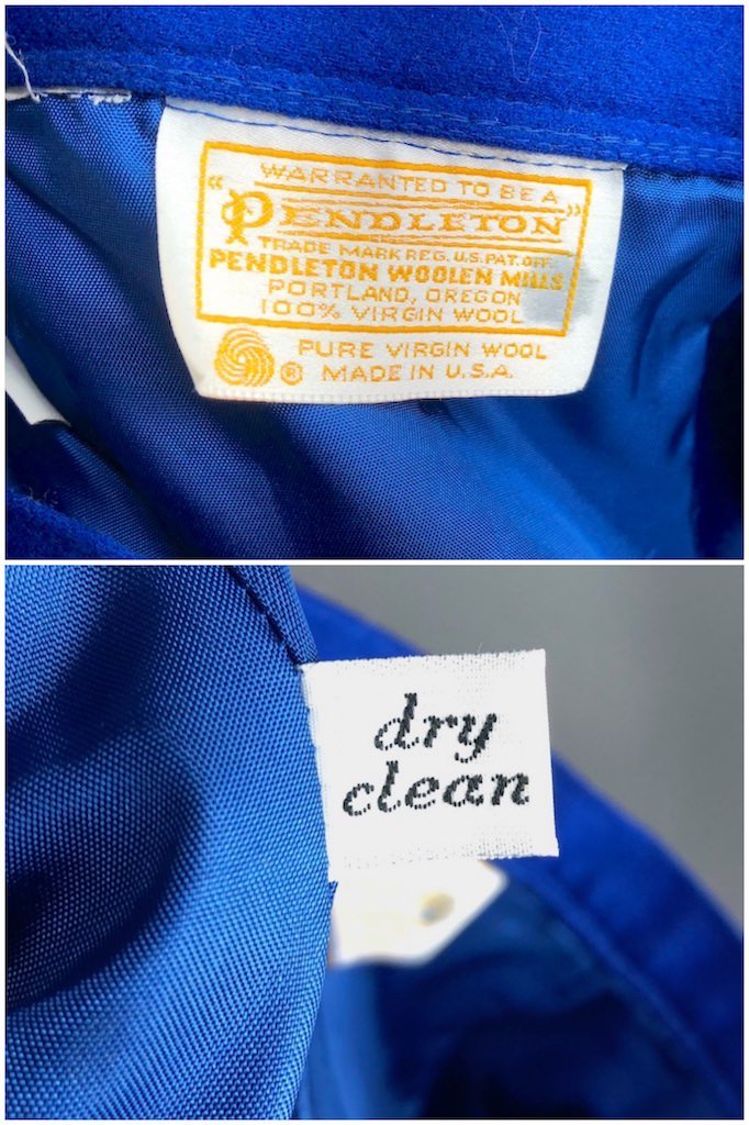 Vintage Royal Blue Wool Pendleton Skirt-ThisBlueBird - Modern Vintage