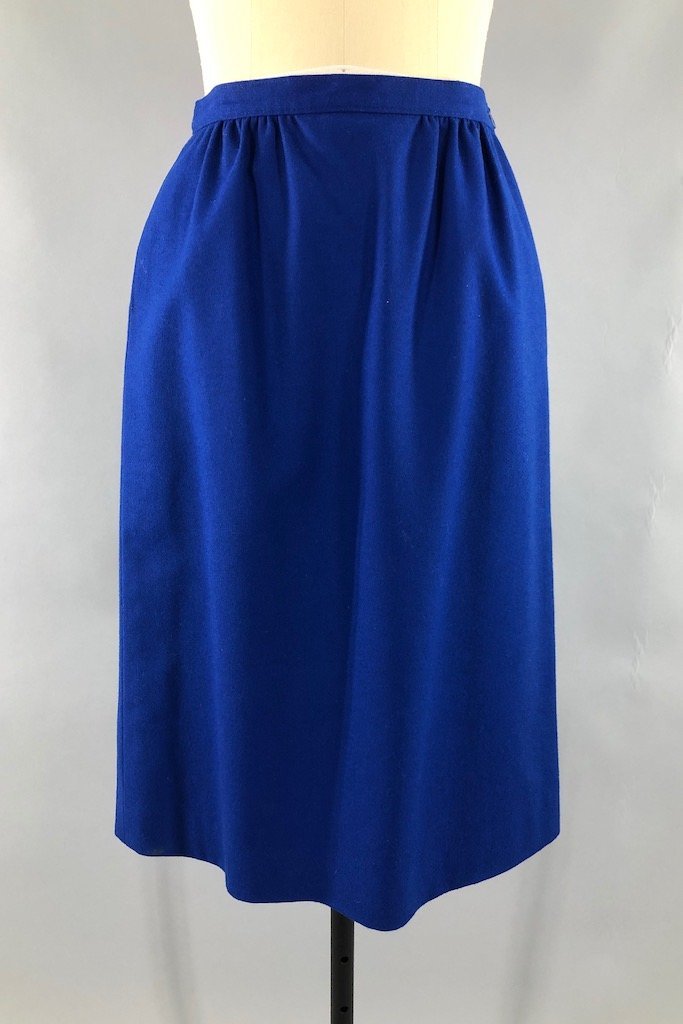 Vintage Royal Blue Wool Pendleton Skirt-ThisBlueBird - Modern Vintage