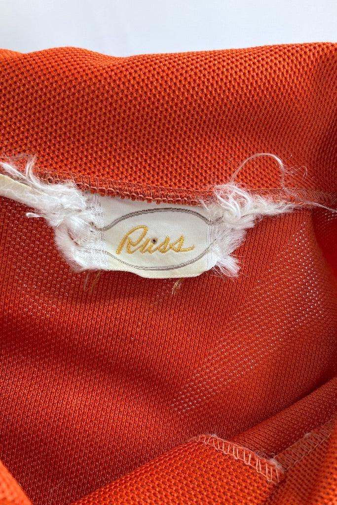 Vintage Rust Orange Polo Shirt Dress-ThisBlueBird
