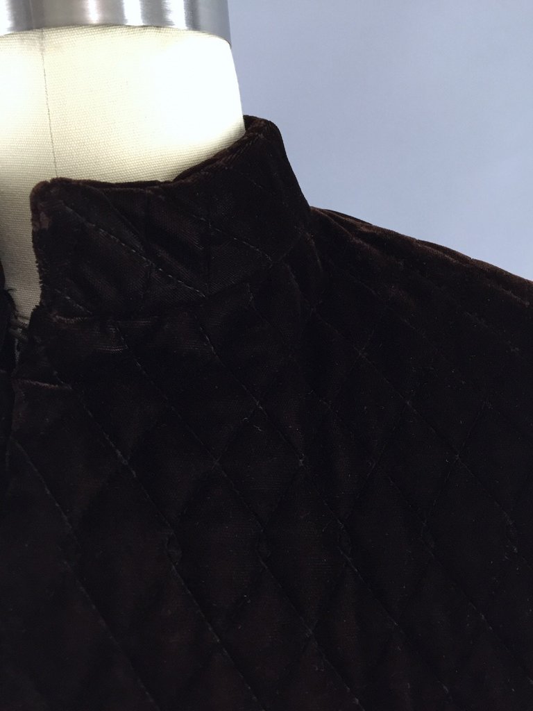 Vintage 1960s Ruth McCulloch Brown Quilted Velvet Jacket - ThisBlueBird
