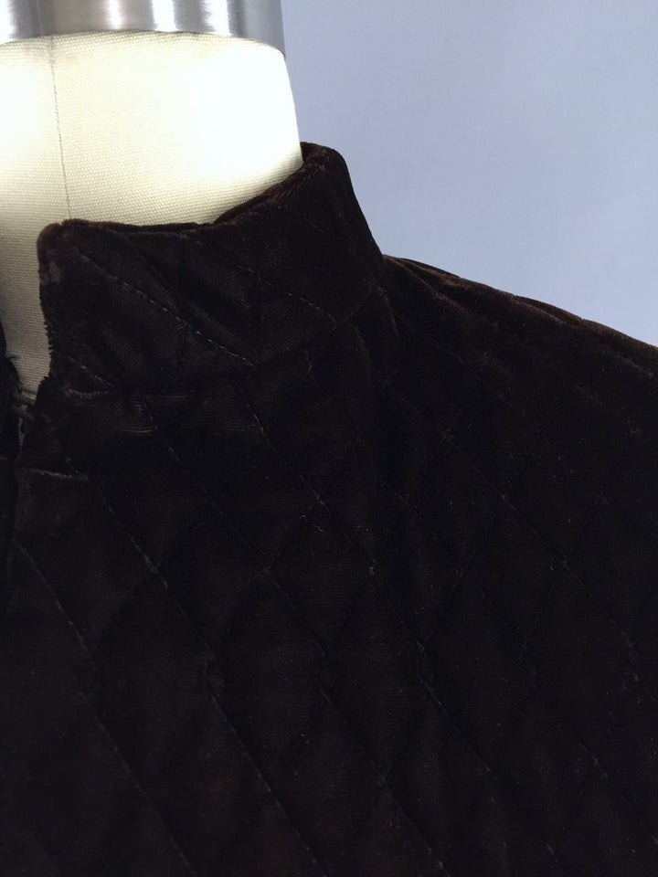 Vintage 1960s Ruth McCulloch Brown Quilted Velvet Jacket - ThisBlueBird