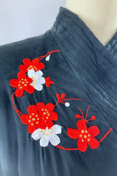 Vintage Saks 5th Ave Silk Embroidered Robe-ThisBlueBird