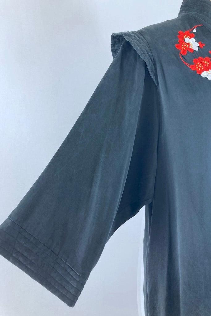 Vintage Saks 5th Ave Silk Embroidered Robe-ThisBlueBird