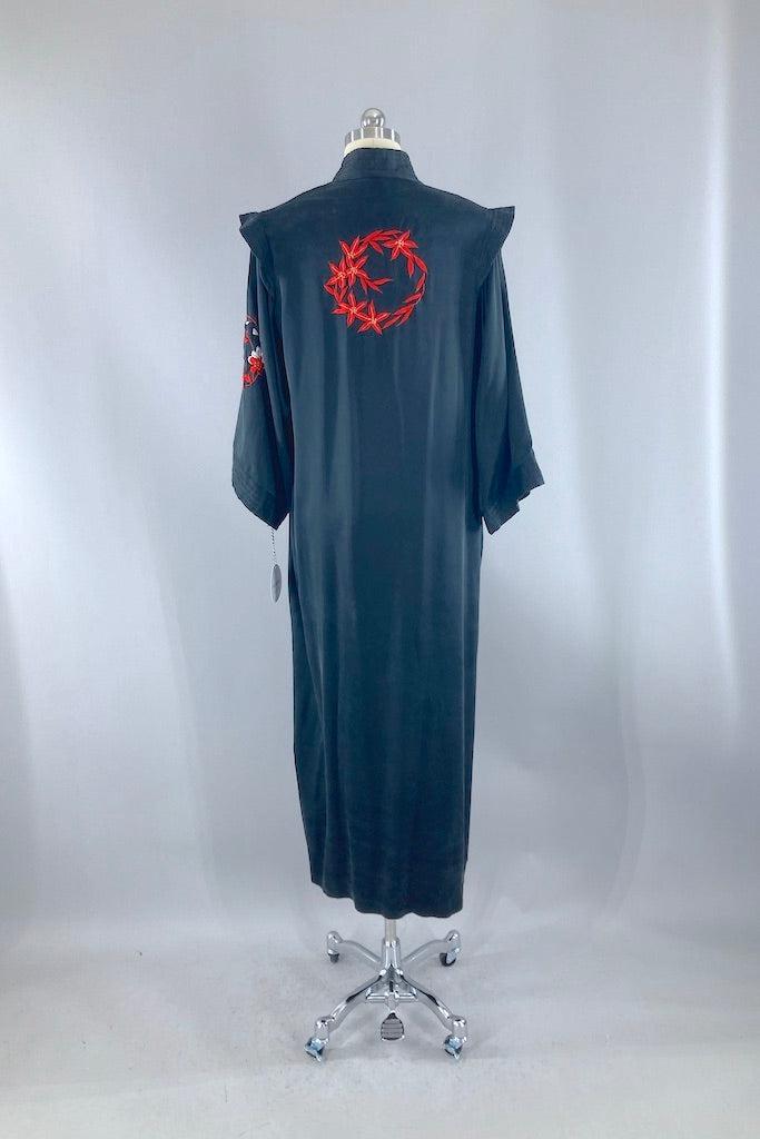Vintage Saks 5th Ave Silk Embroidered Robe-ThisBlueBird