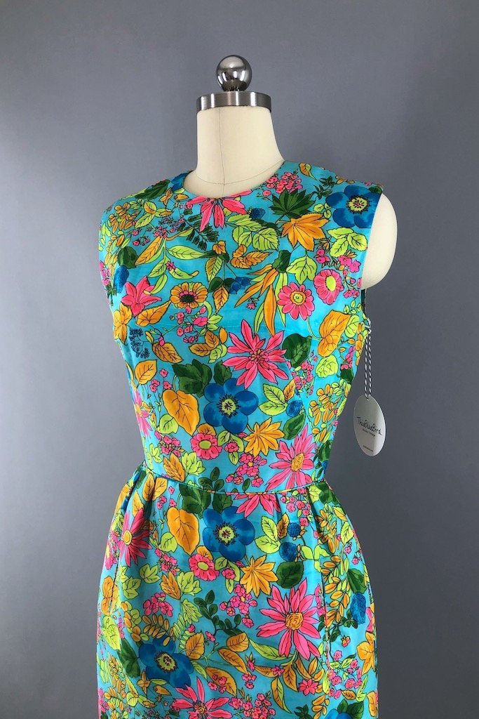 Vintage Saks Floral Print Dress-ThisBlueBird - Modern Vintage