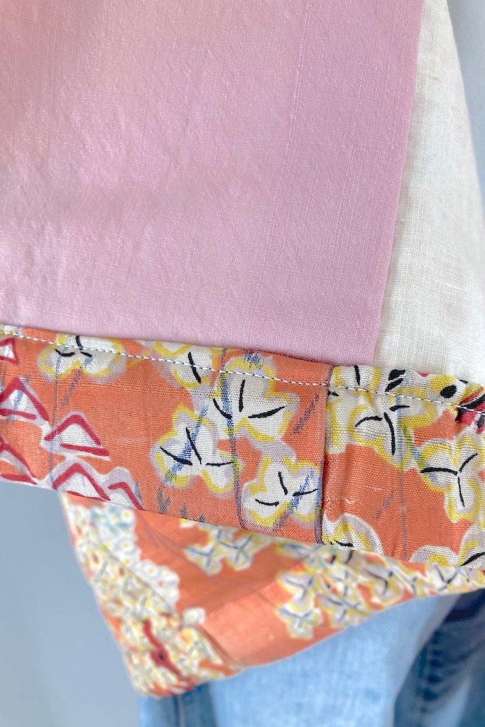 Vintage Salmon Pink Silk Kimono Duster-ThisBlueBird