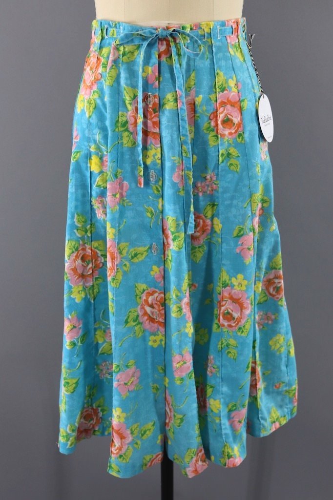 Vintage Sanibel Sport Floral Print Skirt-ThisBlueBird - Modern Vintage