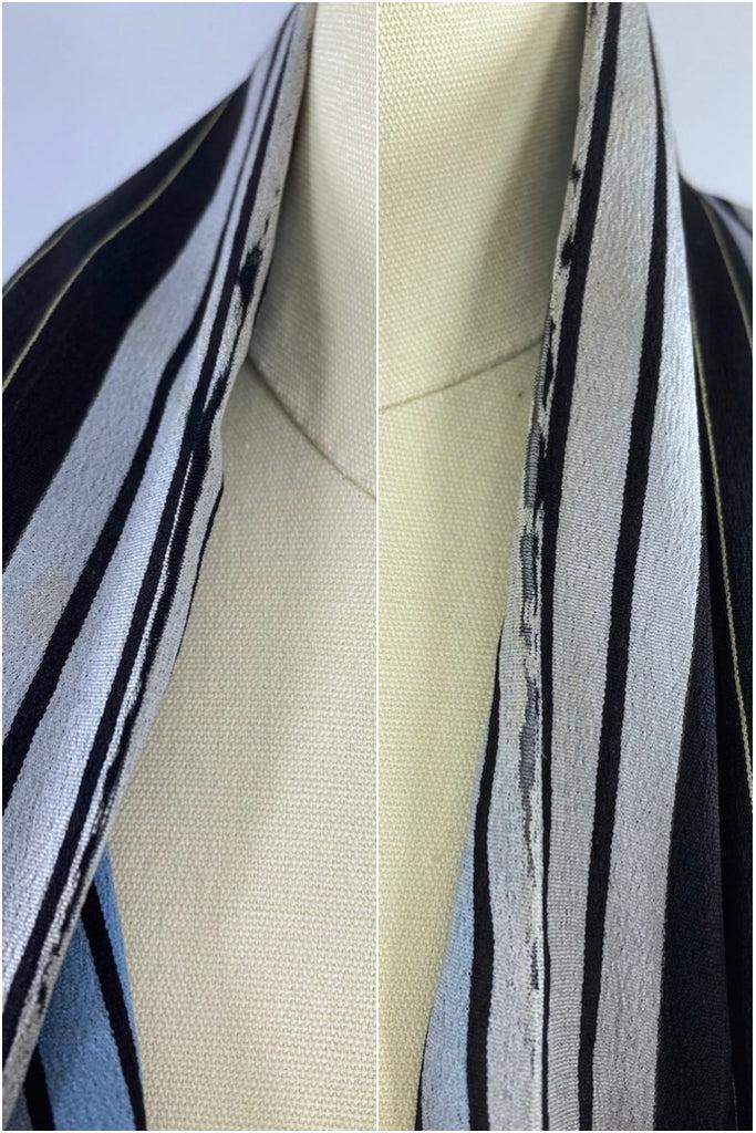 Vintage Sheer Black Striped Silk Kimono-ThisBlueBird