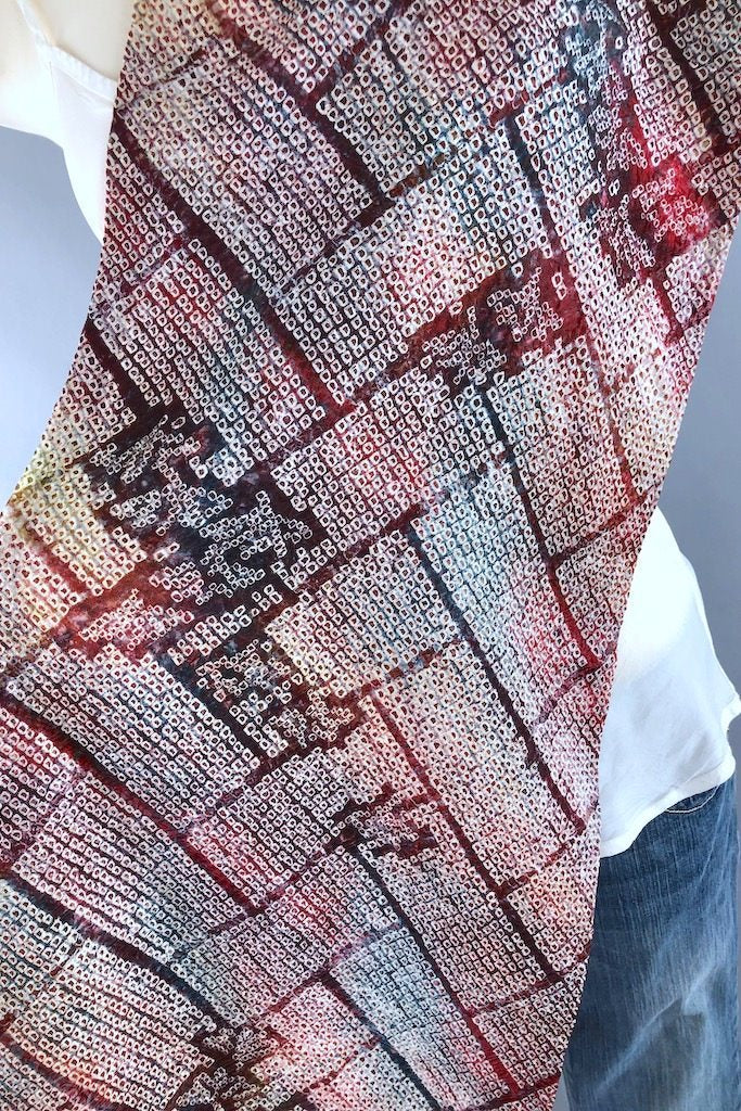 Vintage Shibori Silk Scarf-ThisBlueBird - Modern Vintage