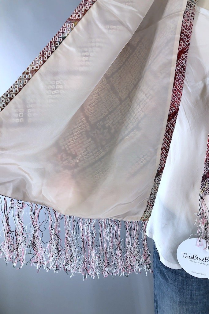 Vintage Shibori Silk Scarf-ThisBlueBird - Modern Vintage