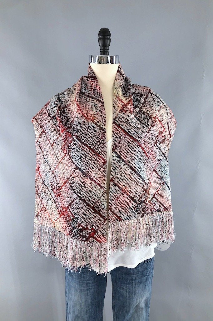 Vintage Shibori Silk Scarf-ThisBlueBird - Modern Vintage