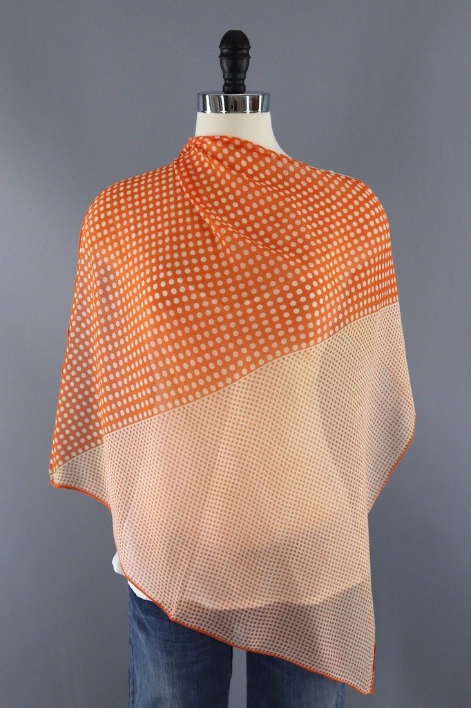 Vintage Silk Chiffon Scarf-ThisBlueBird - Modern Vintage