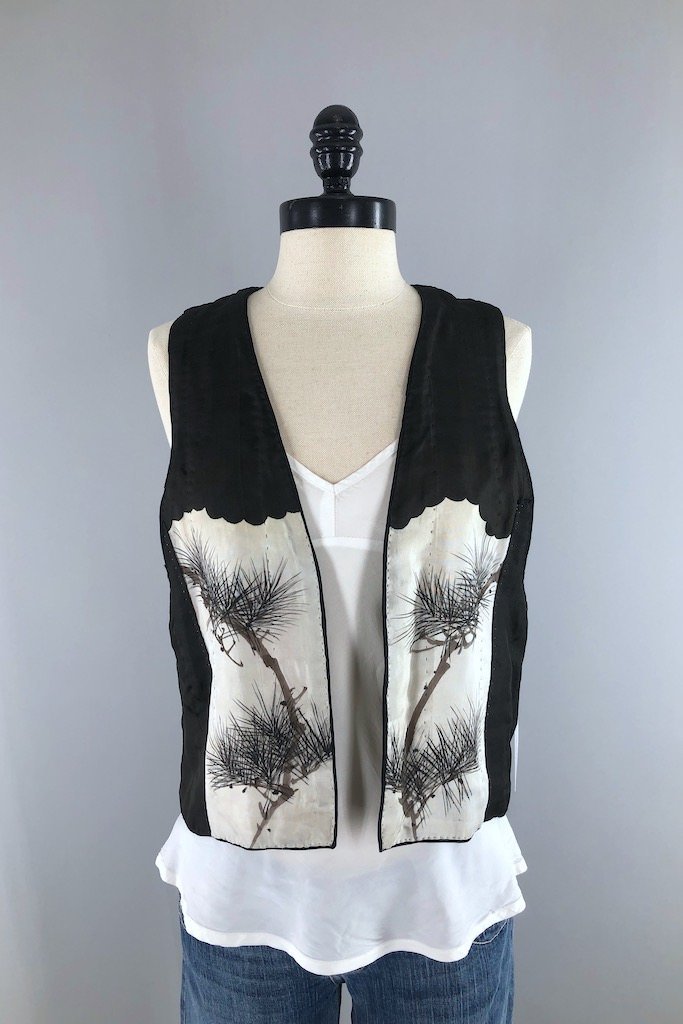 Vintage Silk Kimono Vest-ThisBlueBird - Modern Vintage