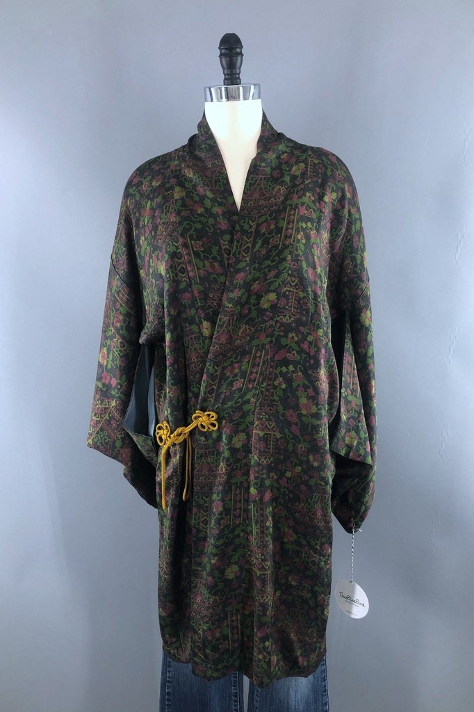 Vintage Silk Kimono Wrap Jacket-ThisBlueBird - Modern Vintage
