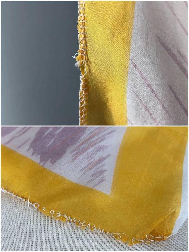 Vintage Silk Scarf with Pastels Seashells Print-ThisBlueBird - Modern Vintage