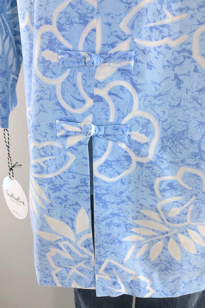 Vintage Sky Blue Asian Tunic-ThisBlueBird